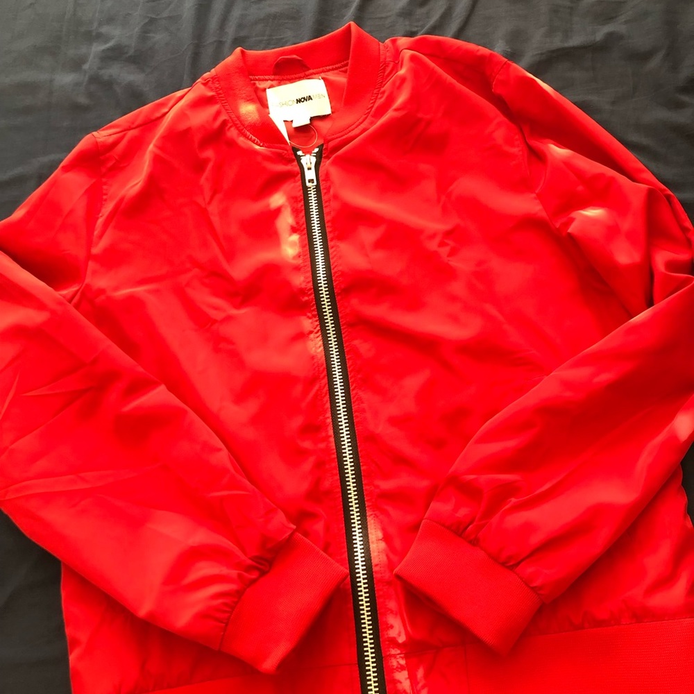 Red & White Bomber Jacket